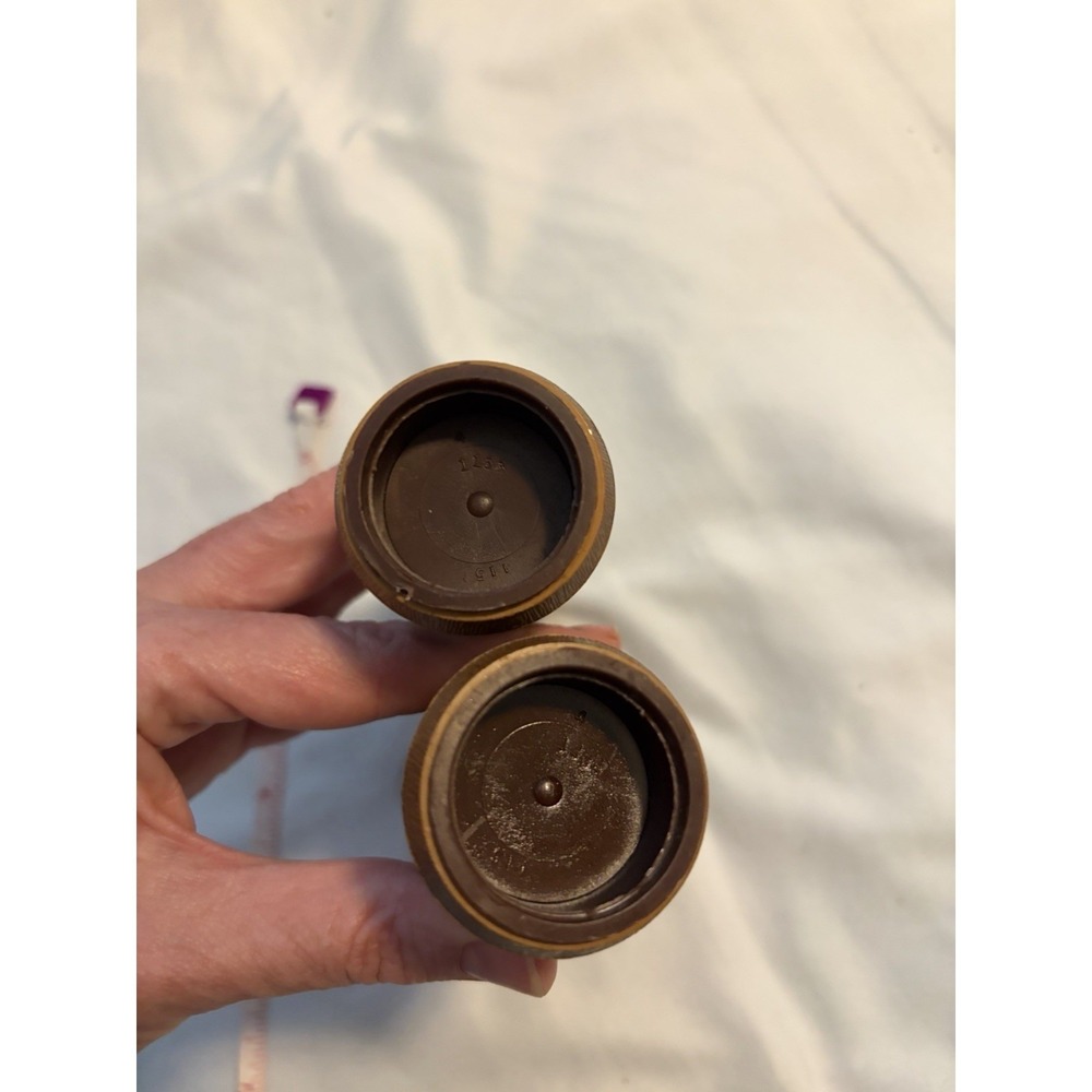 Vintage Salt and Pepper Shakers MCM Tapered Wood Brown Mid Century Modern - Picture 4 of 6